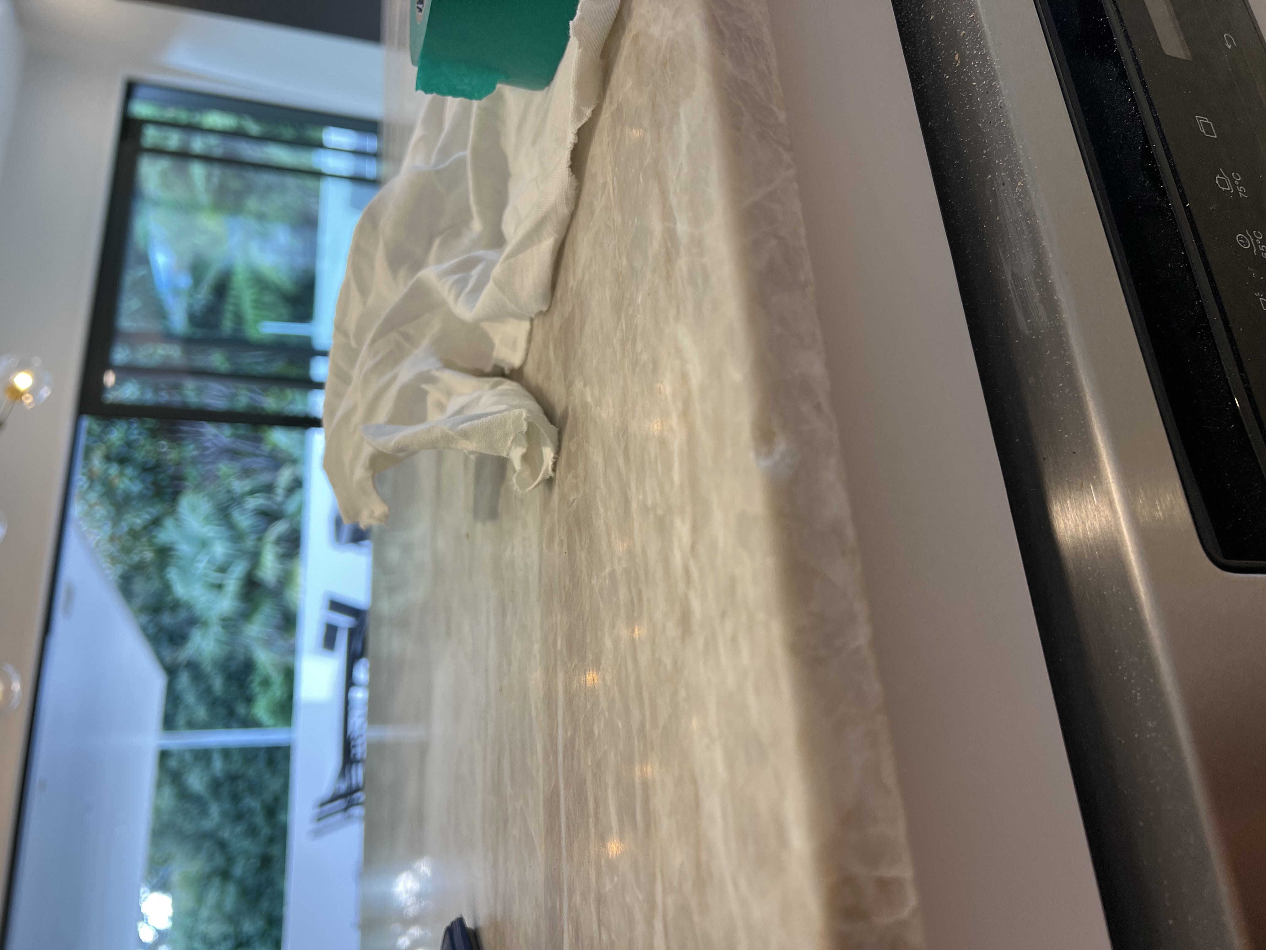 Before — Chip Repair On Taj Mahal Quartzite