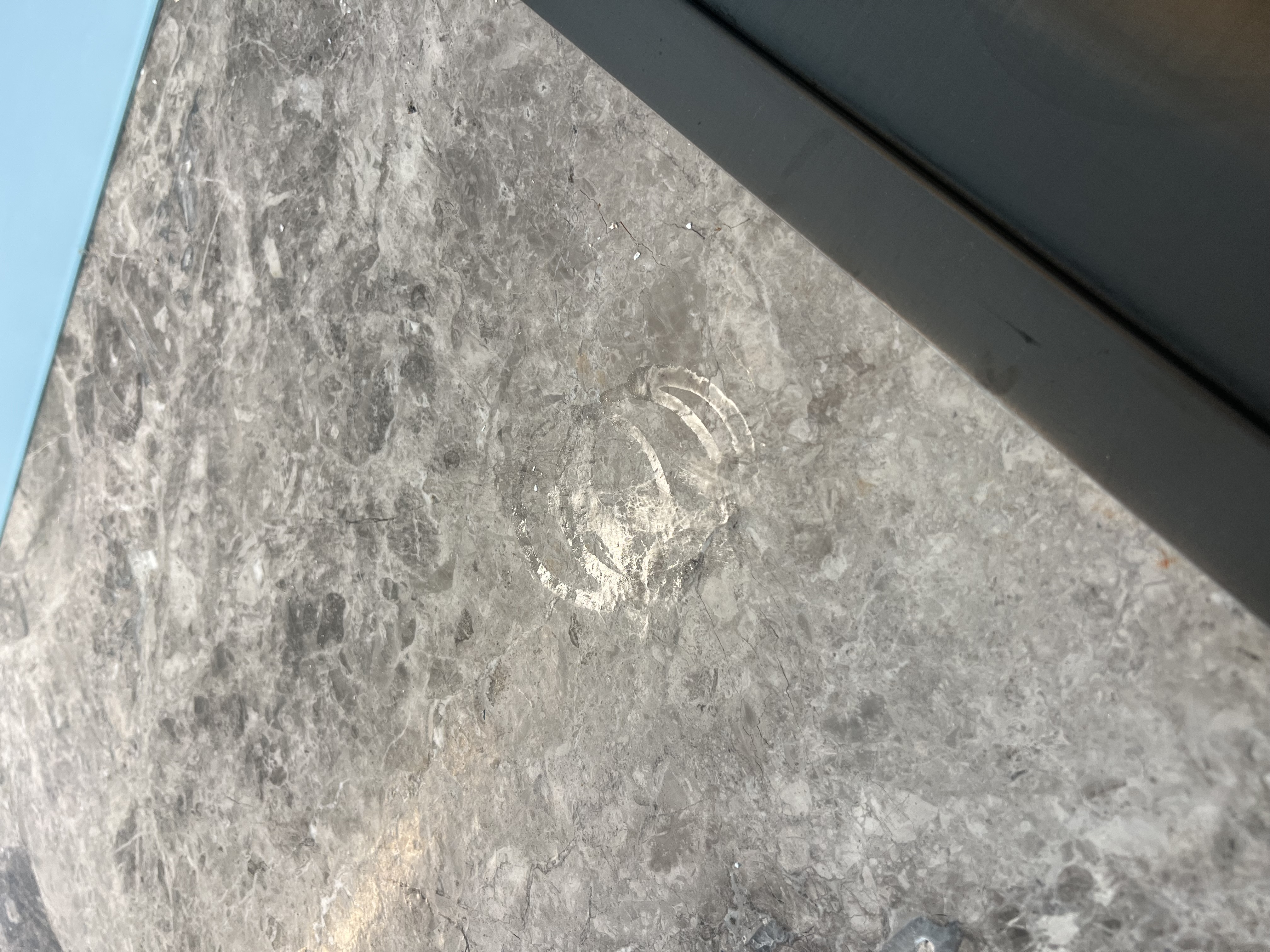 Before — Cup/Ring Mark Removal On Limestone