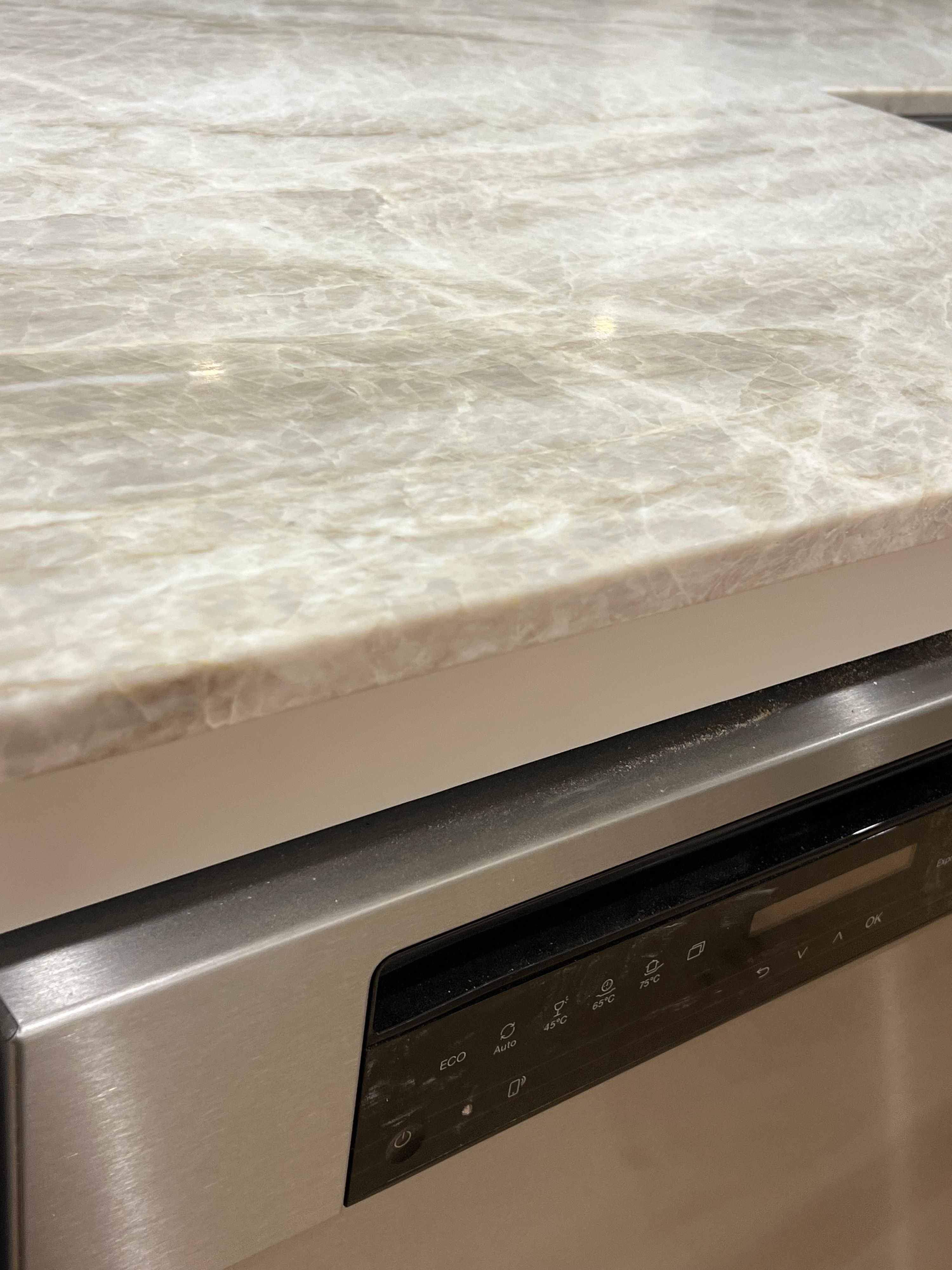 After — Chip Repair On Taj Mahal Quartzite
