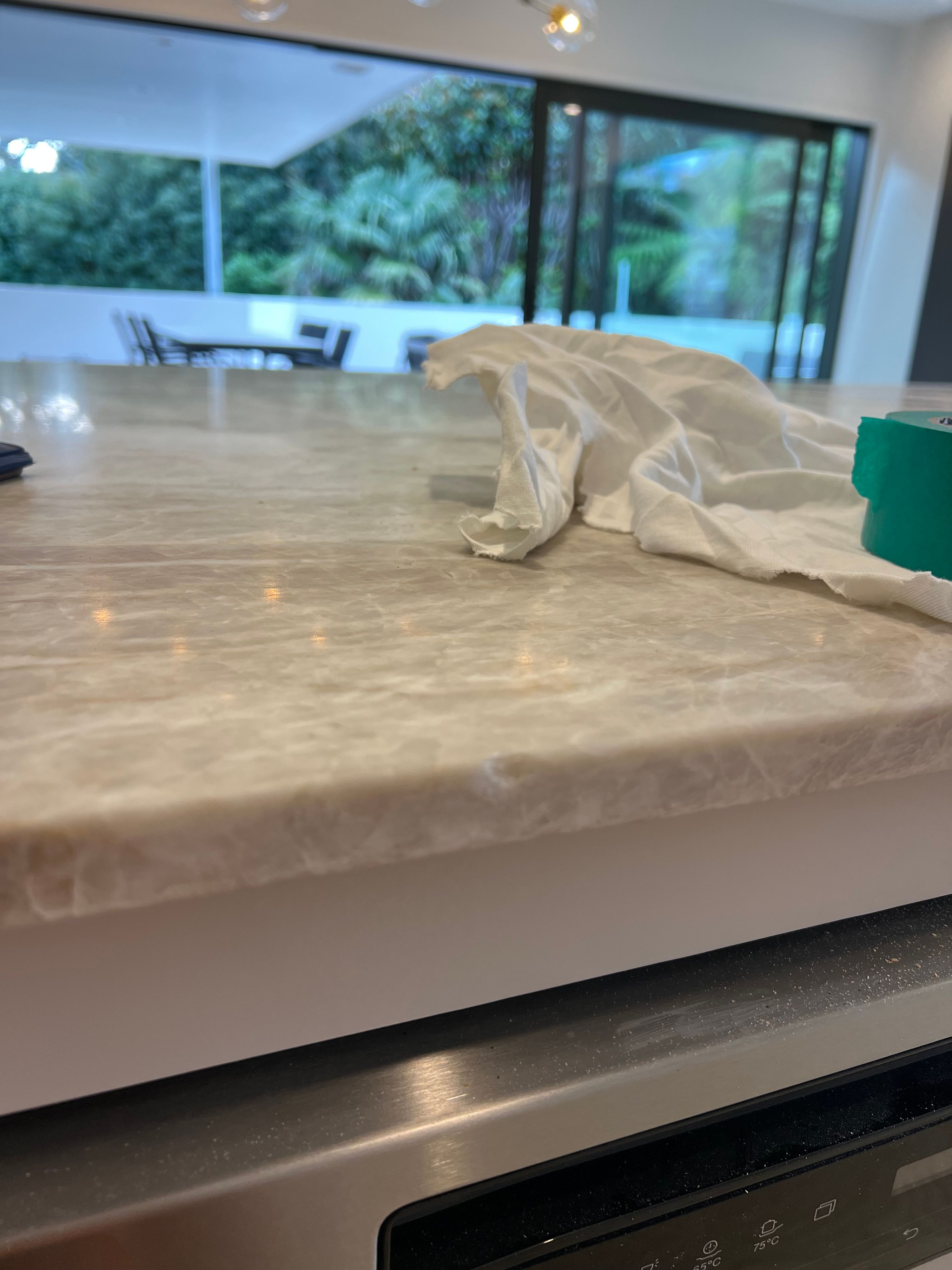 Before — Chip Repair On Taj Mahal Quartzite