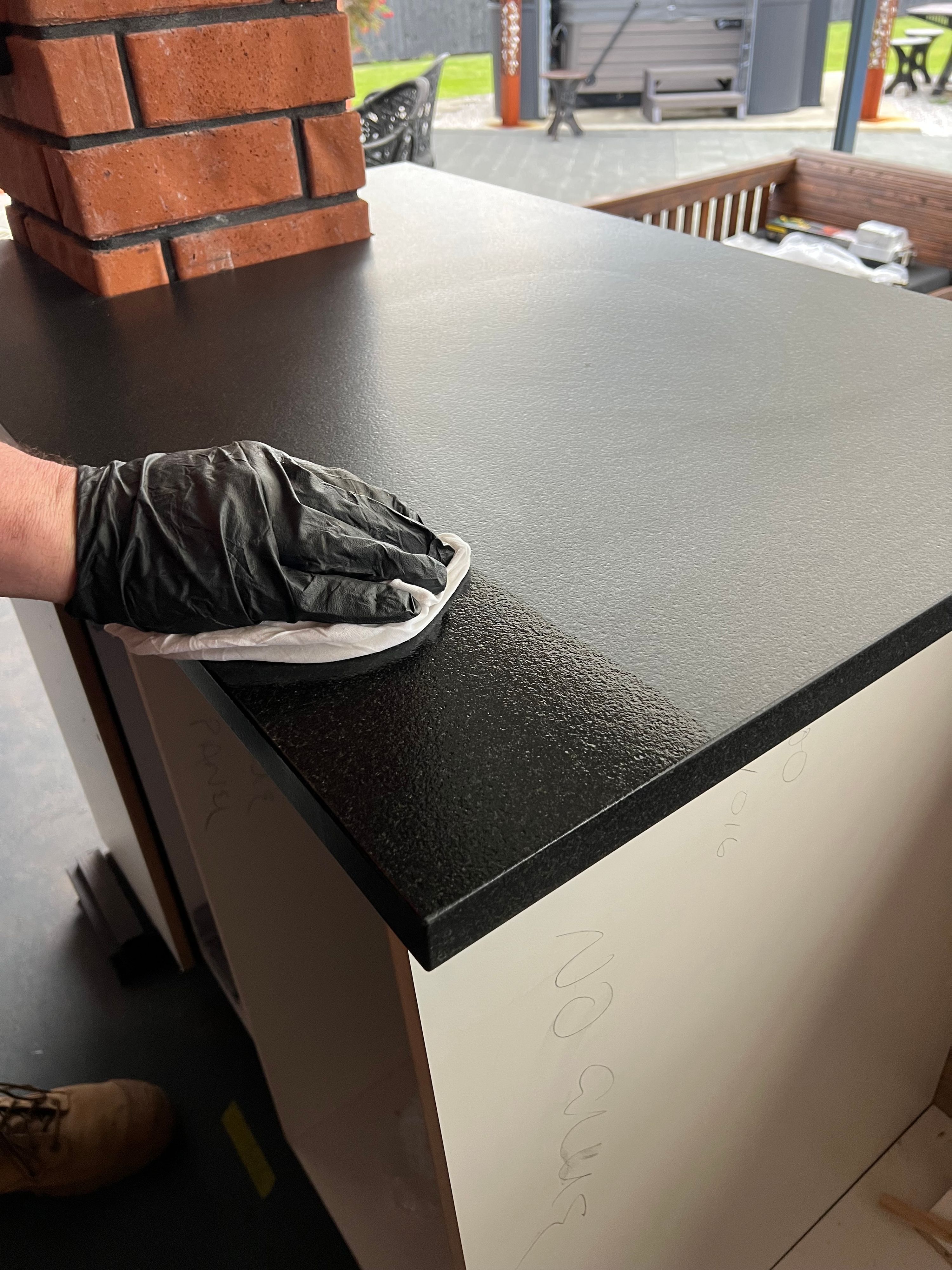 Before — Re-seal Absolute Black Granite