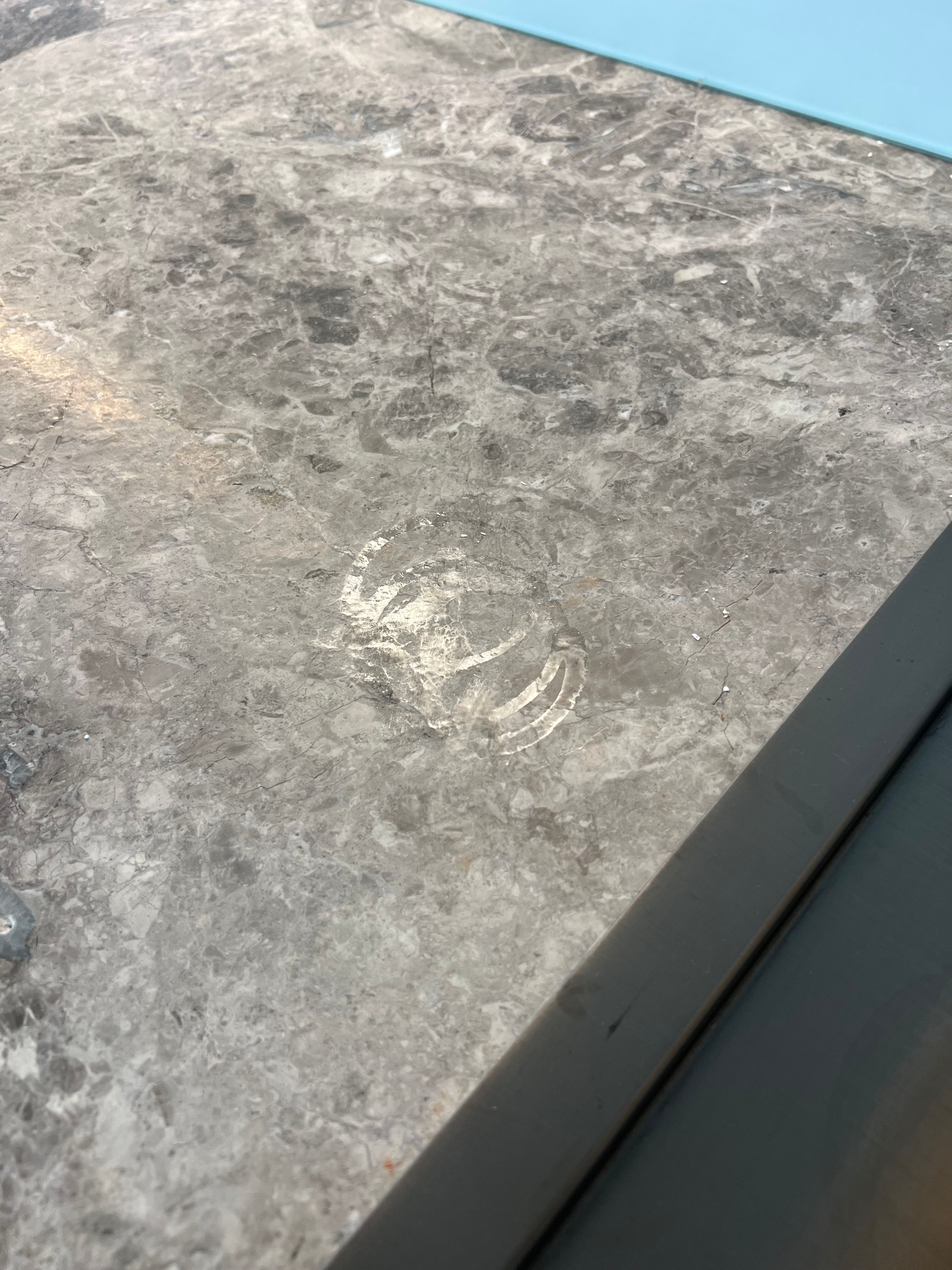 Before — Cup/Ring Mark Removal On Limestone